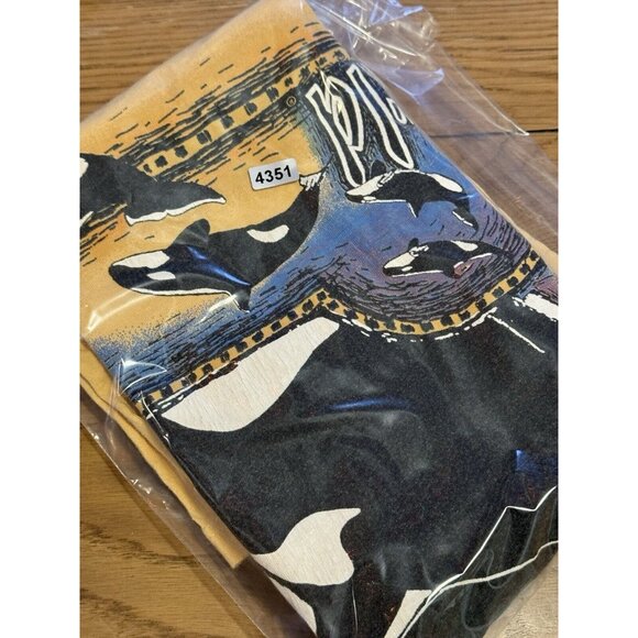 1995 Sherry's Best Sea World Tee Size XL T-Shirt Yellow Made In USA Vacation VTG - Picture 10 of 10